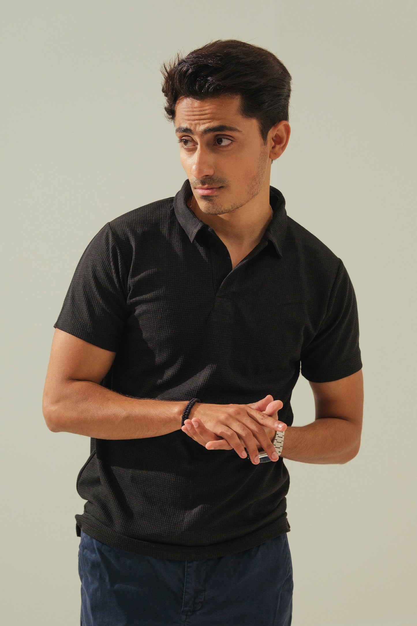 Knitted Polo – Black
