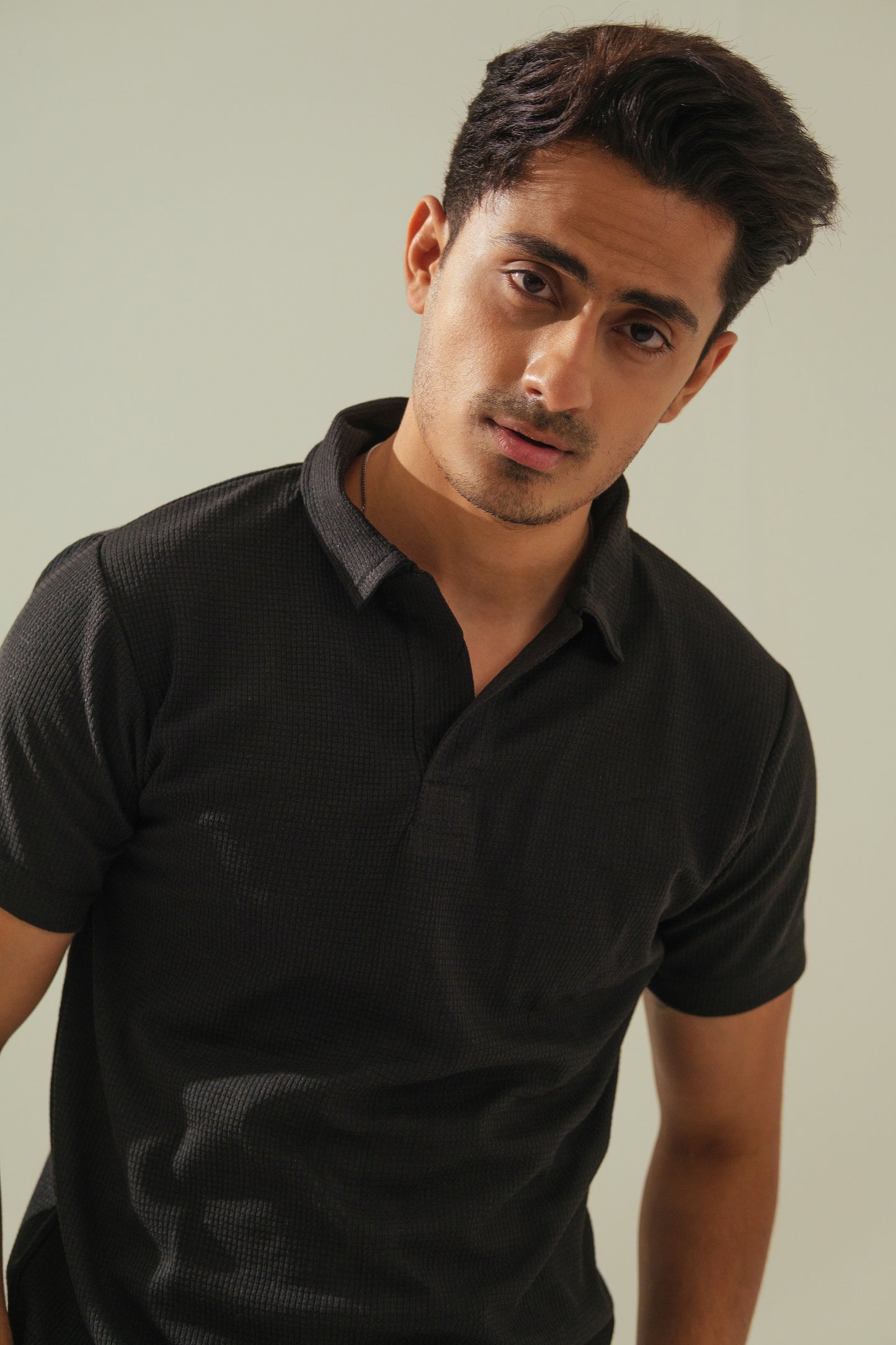 Knitted Polo – Black
