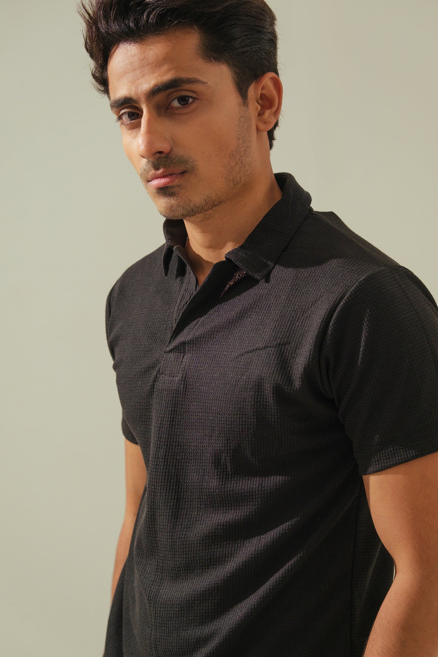 Knitted Polo – Black