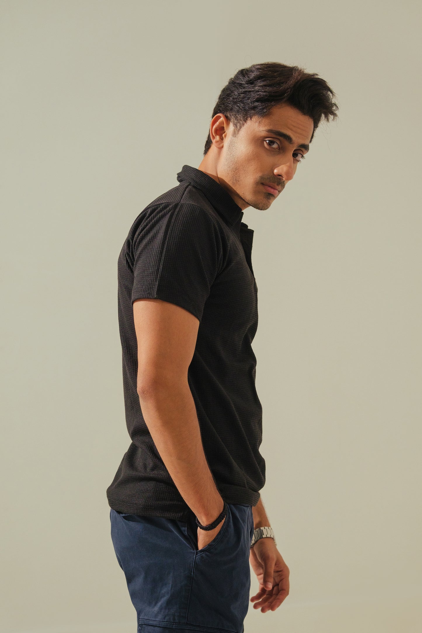 Knitted Polo – Black