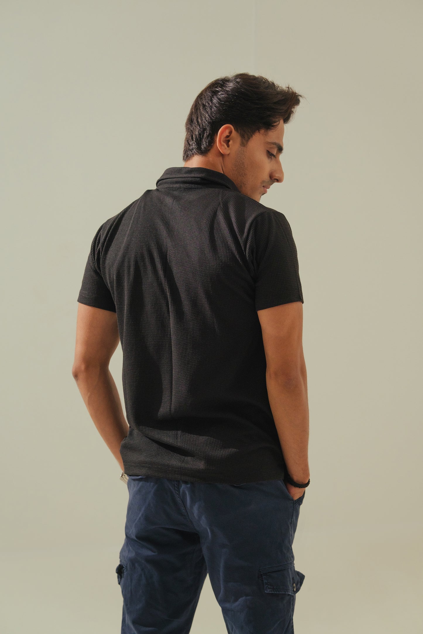 Knitted Polo – Black