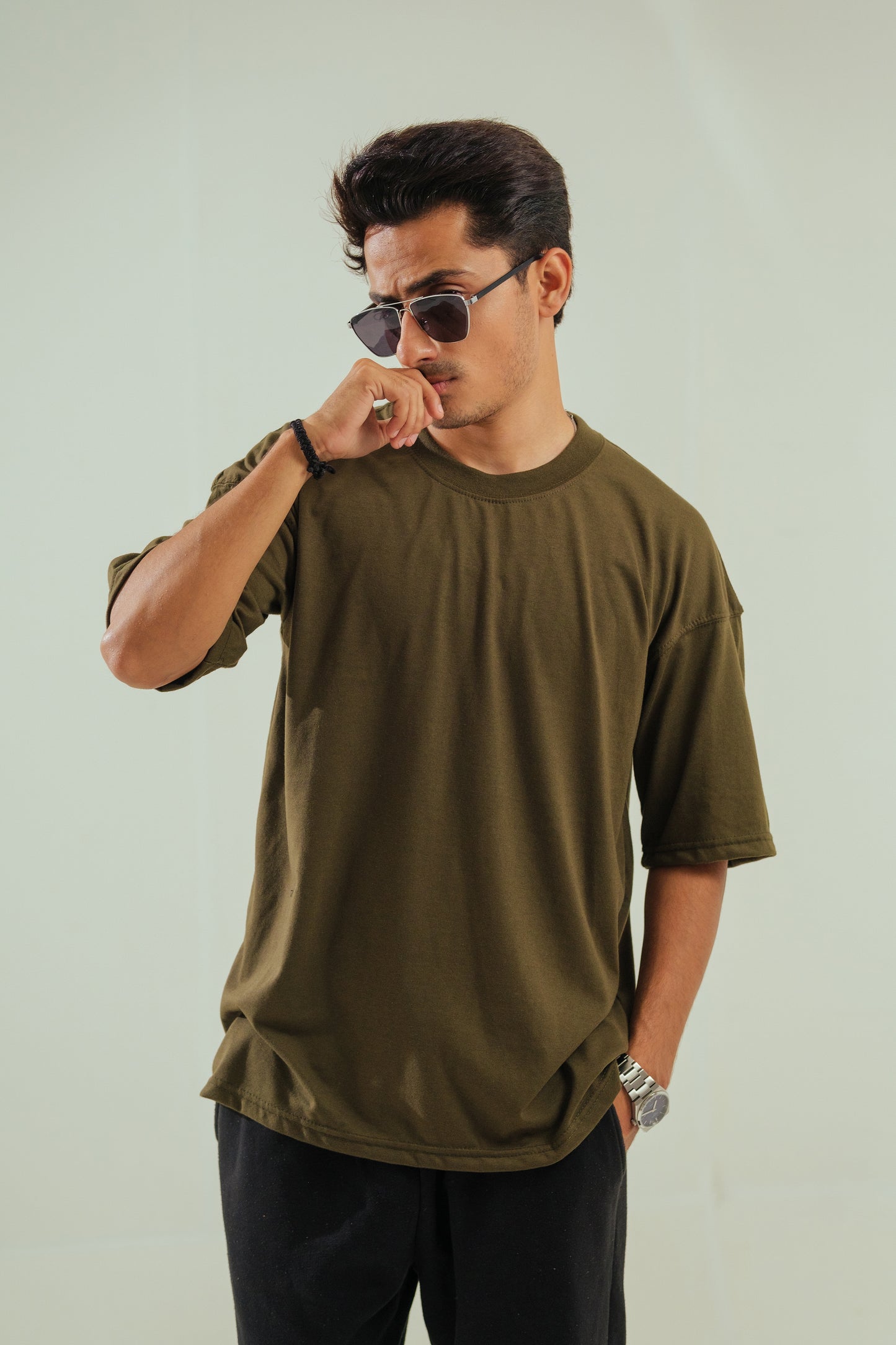 Oversized T-Shirt – Olive Green