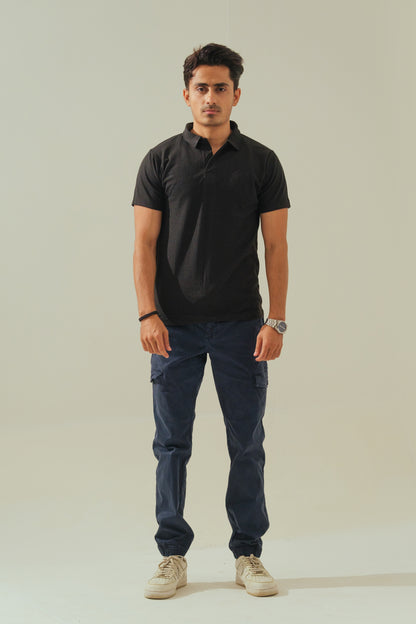 Knitted Polo – Black