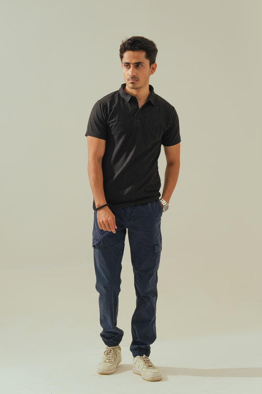 Knitted Polo – Black