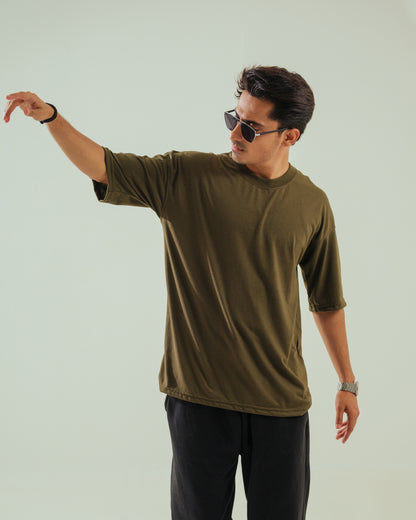 Oversized T-Shirt – Olive Green
