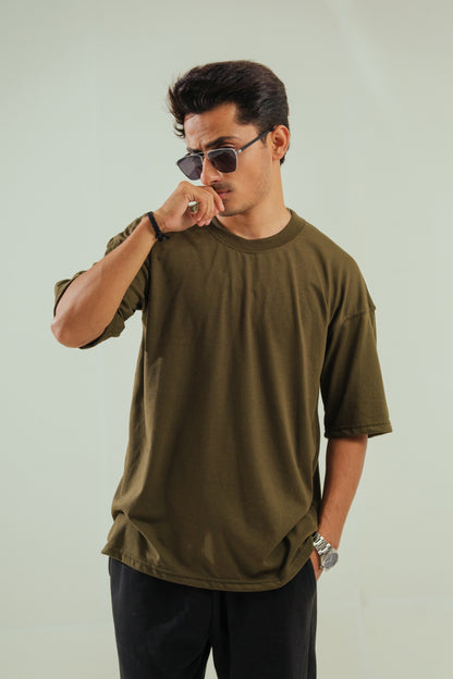 Oversized T-Shirt – Olive Green